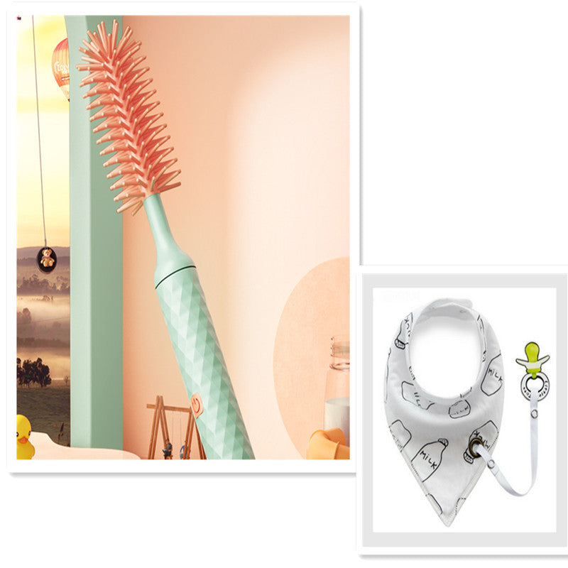 Electric Silicone Bottle Cleaning Brush – 360° Rotating Baby Bottle ...