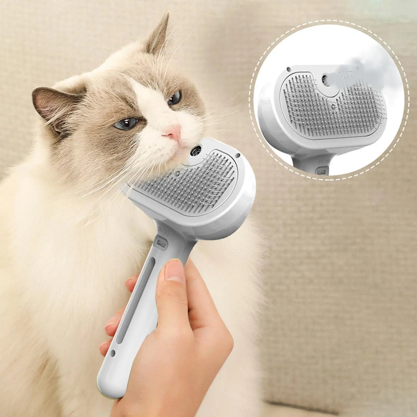 Professional Pet Grooming Spray Comb – Steam Hair Remover Brush for Cats & Dogs with Dematting & Self Cleaning