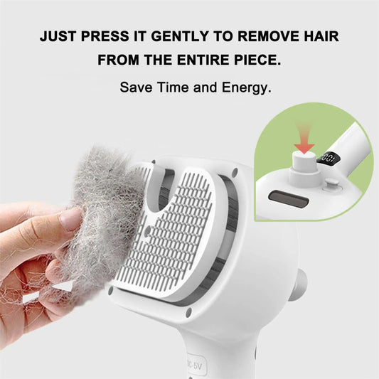 Professional Pet Grooming Spray Comb – Steam Hair Remover Brush for Cats & Dogs with Dematting & Self Cleaning