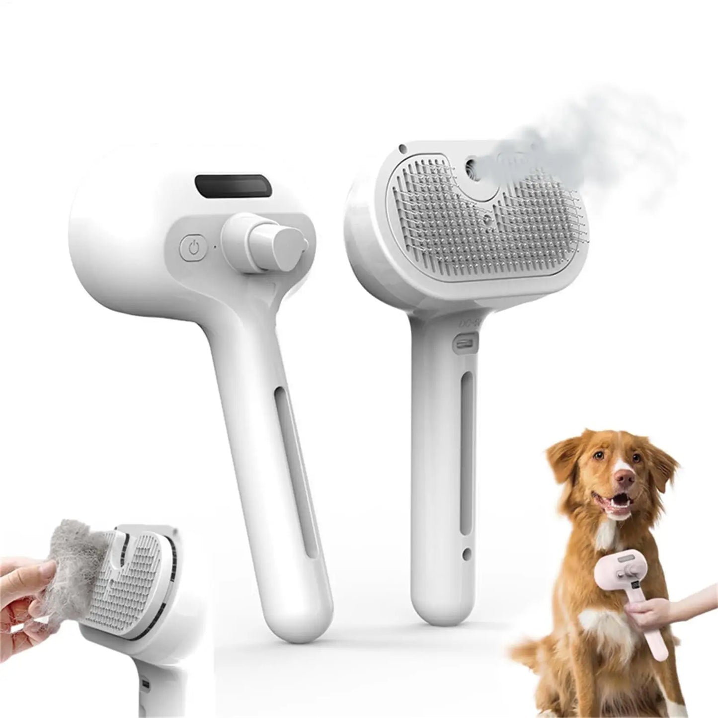 Professional Pet Grooming Spray Comb – Steam Hair Remover Brush for Cats & Dogs with Dematting & Self Cleaning