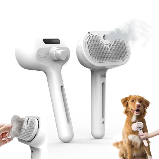 Professional Pet Grooming Spray Comb – Steam Hair Remover Brush for Cats & Dogs with Dematting & Self Cleaning