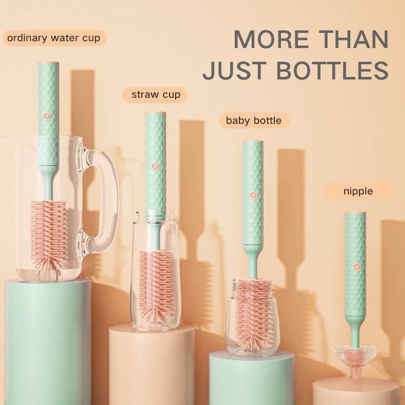 Electric Silicone Bottle Cleaning Brush – 360° Rotating Baby Bottle ...